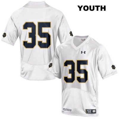 Notre Dame Fighting Irish Youth TaRiq Bracy #35 White Under Armour No Name Authentic Stitched College NCAA Football Jersey XAB6799DN